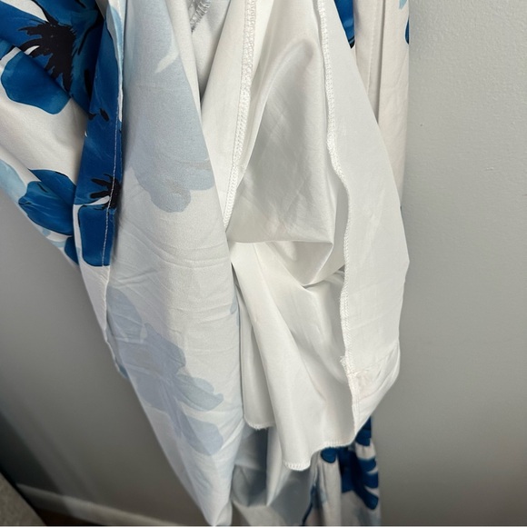 Bloomchic Size 26 floral blue midi dress smocked Easter spring summer maxi 3x 4x - Picture 7 of 8